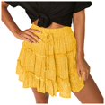 thumbnail image 1 of RUTAYY Women Summer Cute High Waist Ruffle Skirt Floral Print Swing Beach Mini Skirt Solid Color Smocked Boho Pleated Skirts, 1 of 5