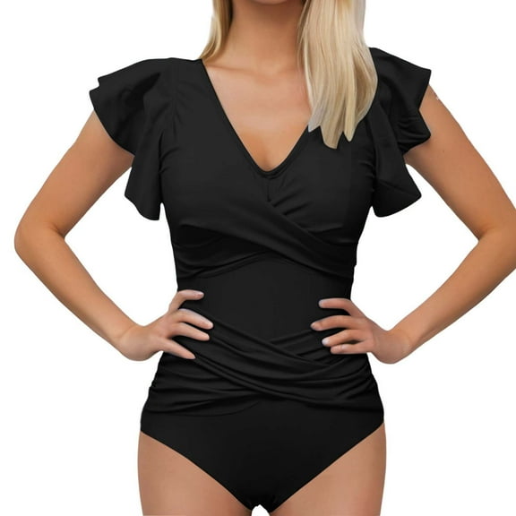 RUTAYY Women Swimsuit Ruffle Bathing Suit High Waist Monokini Swimwear Brazilian Swim Wear