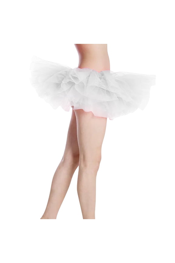 Women Tutu Skirt Adult Dance Fluffy Dkirt 5 Pieces Mash Soild Mesh Skirt Solid Color Smocked Boho Pleated Skirts