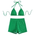 thumbnail image 1 of RUTAYY Women's Bikini Sets Solid Color Tankini Swimwear with Shorts 2 Piece Bathing Swimming Water Sport Swimsuit, 1 of 5