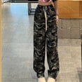 thumbnail image 1 of RUTAYY Women's Jogger Pants Elastic Drawstring High Waist Loose Fit Trousers, 1 of 8