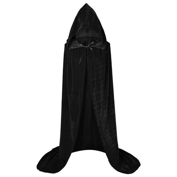 RUTAYY Women's Cape Halloween Solid Color Hooded Performance Party Soft Comfortable Long Robe Chic Versatile Tops