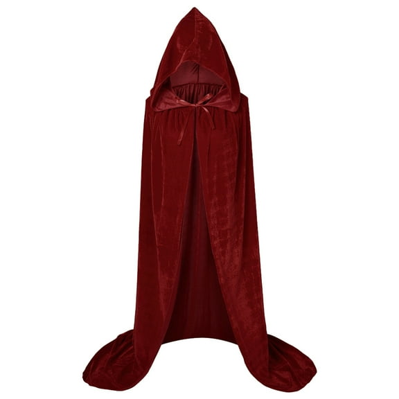 RUTAYY Women's Cape Halloween Solid Color Hooded Performance Party Soft Comfortable Long Robe Classic Versatile Tops