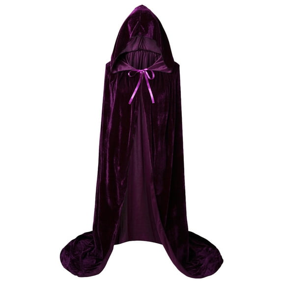 RUTAYY Women's Cape Halloween Solid Color Hooded Performance Party Soft Comfortable Long Robe Stylish Versatile Tops
