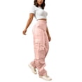 thumbnail image 1 of RUTAYY Women's Cargo Pants Solid Color Stretch Casual with Zipper Pocket Daily Wear Comfortable Breathable Trendy Vacation Trousers, 1 of 6