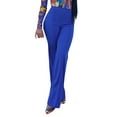 thumbnail image 1 of RUTAYY Women's Casual Pants Solid Color Stretch High Waist Straight Leg Daily Wear Trendy Classic Trousers, 1 of 5