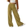 thumbnail image 1 of RUTAYY Women's Corduroy Pants Solid Color Straight Leg Casual Business Comfortable Loose Fit Chic Holiday Trousers, 1 of 8
