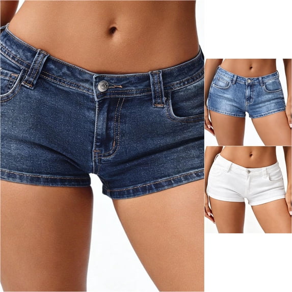 RUTAYY Women's Denim Shorts Solid Color with Pockets Breathable Comfortable Casual Everyday Wear Fashion Resort Shorts