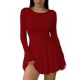 thumbnail image 1 of RUTAYY Women's Dress Casual Long Sleeve Bodycon Solid Color Slim Fit Maxi Dress Comfort Playful Vacation Dresses, 1 of 4