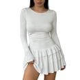 thumbnail image 1 of RUTAYY Women's Dress Casual Long Sleeve Bodycon Solid Color Slim Fit Maxi Dress Comfort Travel Vacation Dresses, 1 of 4