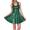 thumbnail image 1 of RUTAYY Women's Dress Casual Neon Sequins Scale Glossy A-Line Party Sleeveless Round Neck Comfortable Daily Wear Relaxed Holiday Dresses, 1 of 6