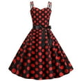 thumbnail image 1 of RUTAYY Women's Dress Polka Dot Halterneck V-Neck Sleeveless Slim Fit with Belt Comfortable Breathable Fashion Vacation Dresses, 1 of 9