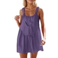thumbnail image 1 of RUTAYY Women's Dress Solid Color Backless Casual with Built In Shorts Yoga Tennis Outdoor Sports Summer Wear Hawaiian Vacation Dresses, 1 of 5