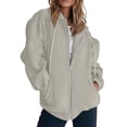 thumbnail image 1 of RUTAYY Women's Hooded Jacket Casual Solid Color Long Sleeve Zipper Coat with Pocket Sweatshirt Classic Versatile Tops, 1 of 4