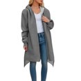 thumbnail image 1 of RUTAYY Women's Hooded Jacket Fall Winter Long Sleeve Outerwear Casual Solid Color Daily Wear Coat Classic Trendy Tops, 1 of 5