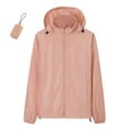 thumbnail image 1 of RUTAYY Women's Hooded Jacket Solid Color Long Sleeve Lightweight Windproof Raincoat Outdoor Chic Classic Tops, 1 of 7