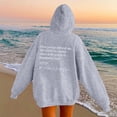 thumbnail image 1 of RUTAYY Women's Hoodie Long Sleeve Relaxed Fit Kind Positive Words Graphic Layering Pullover Sweatshirt Grey, 1 of 4