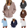 thumbnail image 1 of RUTAYY Women's Hoodies Casual Zip Up with Pockets Drawstring Solid Color Long Sleeve Pullover Soft Comfortable Hooded Sweatshirt, 1 of 6