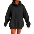 thumbnail image 1 of RUTAYY Women's Hoodies Solid Color Drop Shoulder with Pockets Long Sleeve Comfortable with Pocket Hooded Sweatshirt Chic Lesure Tops, 1 of 5