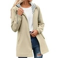 thumbnail image 1 of RUTAYY Women's Jacket Solid Color Lightweight Hiking Long Sleeve Windbreaker Anorak with Hood Pockets Striped Inside Outdoor Chic Versatile Tops, 1 of 6