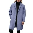 thumbnail image 1 of RUTAYY Women's Long Overcoat Casual Turndown Collar Knee Length Trench Coat Long Sleeve Warm Winter Outerwear Trendy Versatile Tops, 1 of 7