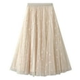 thumbnail image 1 of RUTAYY Women's Mesh Skirt A-Line Elastic High Waist Breathable Indoor Outdoor Activities Playful Vacation Midi Skirt, 1 of 3