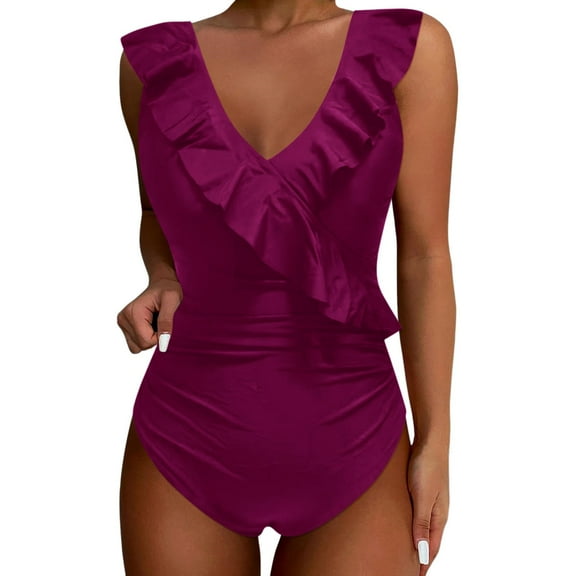 RUTAYY Women's One Piece Swimsuits Fashion Suspender Waist Solid Color Bikini Sporty Training Swimwear