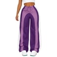 thumbnail image 1 of RUTAYY Women's Pants Casual Color Block Elastic Waistband Comfortable Loose Fit with Drawstring Daily Wear Trendy Travel Trousers, 1 of 6