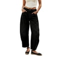 thumbnail image 1 of RUTAYY Women's Pants Casual Solid Color Wide Leg Denim Flowy Relaxed Fit High Waist Soft Comfort with Pocket Jeans Trendy Vacation Trousers, 1 of 4