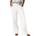 thumbnail image 1 of RUTAYY Women's Pants Comfortable Solid Color High Waist Straight Wide Leg with Pocket Casual Everyday Wear Trendy Travel Trousers, 1 of 5