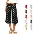 thumbnail image 1 of RUTAYY Women's Pants Cropped Wide Leg Polka Dot Fold Over Waist Loose Stretch Casual Trousers Black, 1 of 5
