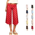 thumbnail image 1 of RUTAYY Women's Pants Cropped Wide Leg Polka Dot Fold Over Waist Loose Stretch Casual Trousers Brick Red, 1 of 5