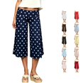thumbnail image 1 of RUTAYY Women's Pants Cropped Wide Leg Polka Dot Fold Over Waist Loose Stretch Casual Trousers Navy, 1 of 5