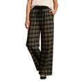 thumbnail image 1 of RUTAYY Women's Pants Loose Plaid Stretchy Casual Elastic Waistband Comfortable Everyday Wear Trendy Vacation Trousers, 1 of 7