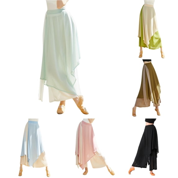 RUTAYY Women's Pants Solid Color Casual Dance Long Bottom Wide Leg Gymnastics Practice Exercises Wide Leg Bottom Trendy Travel Trousers