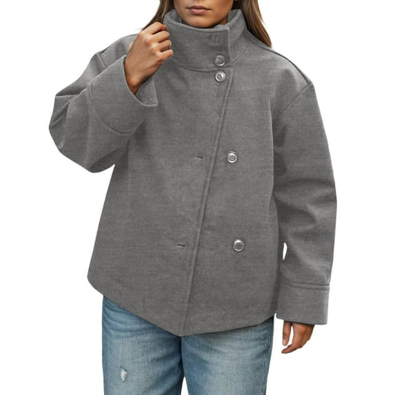 RUTAYY Women's Short Jacket Solid Color Long Sleeve Winter Casual Outerwear Warm Comfortable Coat Holiday Versatile Tops