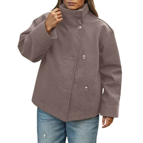 RUTAYY Women's Short Jacket Solid Color Long Sleeve Winter Casual Outerwear Warm Comfortable Coat Lesure Versatile Tops