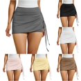 thumbnail image 1 of RUTAYY Women's Shorts Solid Color High Waisted Workout Skirt Layer Built In Chafe Yoga Running Athletic Bottom Comfortable Fashion Beach Shorts, 1 of 5