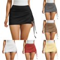 thumbnail image 1 of RUTAYY Women's Shorts Solid Color High Waisted Workout Skirt Layer Built In Chafe Yoga Running Athletic Bottom Comfortable Trendy Vacation Shorts, 1 of 6