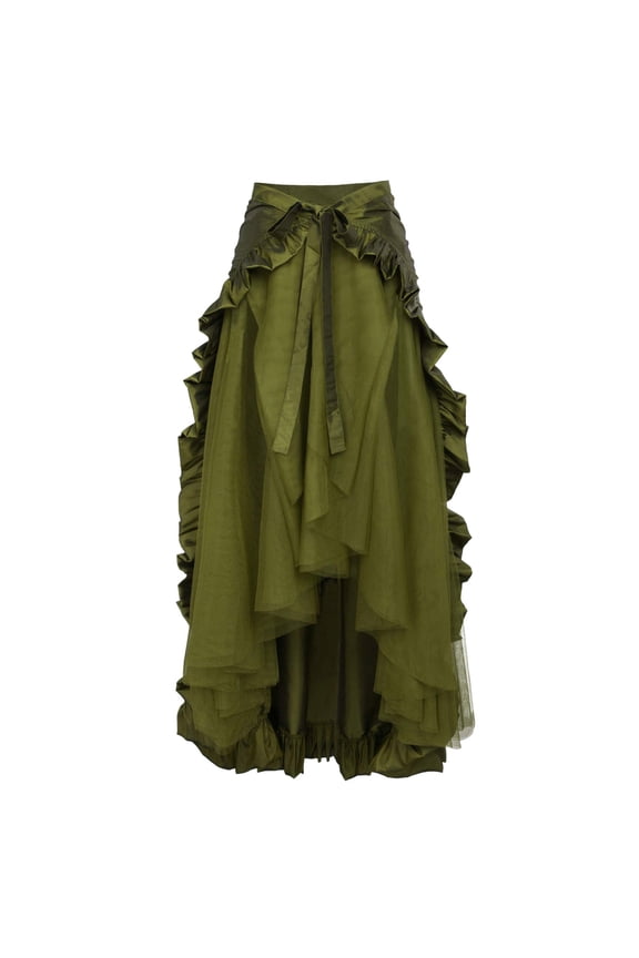 Women's Skirt Gothic Lace Wrap Bottom Solid Color Comfortable Breathable Party Trendy Vibrant Maxi Skirt