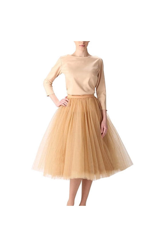 Women's Skirt High Waist Pleated Dancing Solid Color Comfortable Breathable Casual Daily Wear Chic Holiday Midi Skirt
