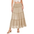 thumbnail image 1 of RUTAYY Women's Skirt High Waisted A-Line Flowy Ruffle Tiered Long Bottom Comfortable Breathable Travel Elegant Long Skirt, 1 of 7