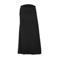 thumbnail image 1 of RUTAYY Women's Skirt Solid Color Low Elastic Waist Casual A-Line Long Skirt Soft Comfortable Chic Holiday Maxi Skirt, 1 of 3