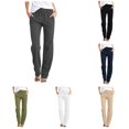 thumbnail image 1 of RUTAYY Women's Straight Leg Pants Solid Color Elastic Drawstring Waist Side Pockets Loose Casual Trousers Grey, 1 of 2