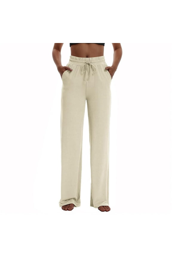 Women's Sweatpants Wide Leg Pants Drawstring Baggy High Waisted with Pockets Loose Yoga Pants Holiday Vibrant Trousers