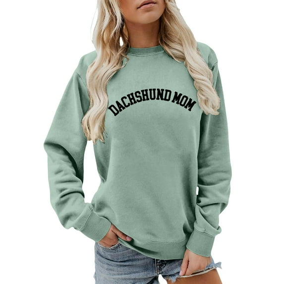 RUTAYY Women's Sweatshirt Letter Printed Long Sleeve Crewneck Soft Pullover Casual Loose Fit Streetwear Daily Wear Trendy Travel Tops