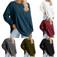 thumbnail image 1 of RUTAYY Women's Sweatshirt Oversized Casual Long Sleeve Tops Lightweight Pullover Crewneck Sweatshirt Blue, 1 of 8