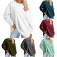 thumbnail image 1 of RUTAYY Women's Sweatshirt Oversized Casual Long Sleeve Tops Lightweight Pullover Crewneck Sweatshirt White, 1 of 8