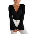 thumbnail image 1 of RUTAYY Women's T Shirt Ribbed Knit Slim Fit Long Sleeve Comfortable Soft Stretchable Basic Tops Everyday Casual Wear Fashion Travel Tshirts, 1 of 4