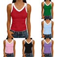 thumbnail image 1 of RUTAYY Women's Tank Tops Summer Ribbed Knit Camisole Sleeveless Tops V-Neck Solid Color Casual Daily Wear Travel Elegant Vest, 1 of 5